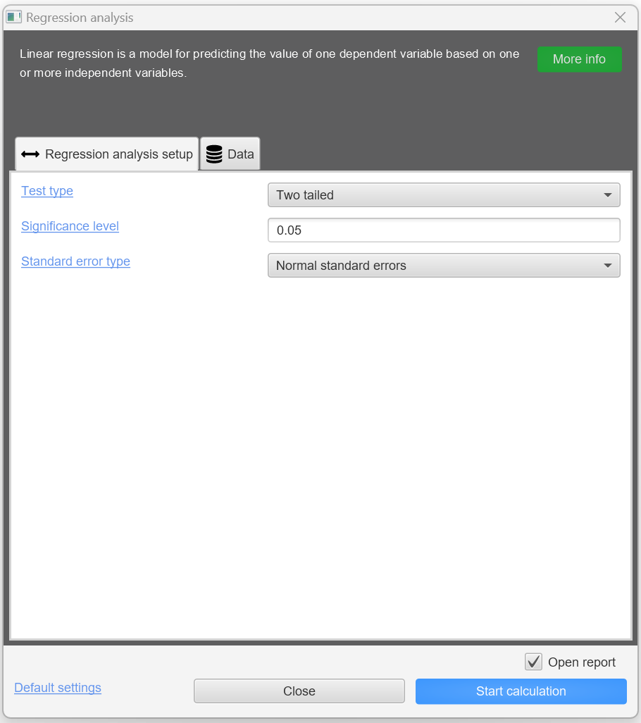 回归算法对话框