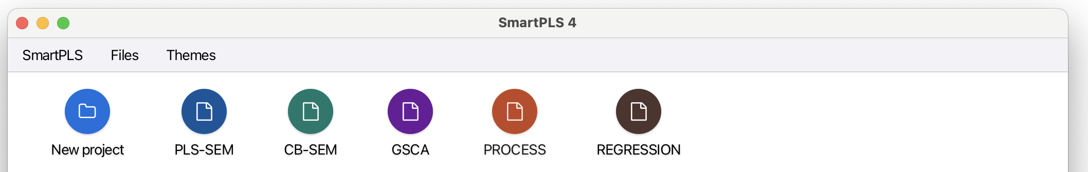SmartPLS 4 菜单和工具栏